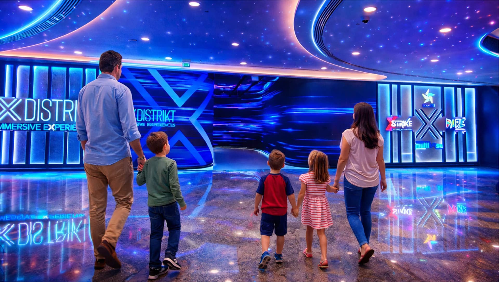 Families experiencing X Distrikt at Dubai Festival City Mall